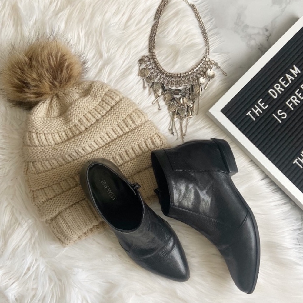 Nine West black leather boots - Picture 5 of 9